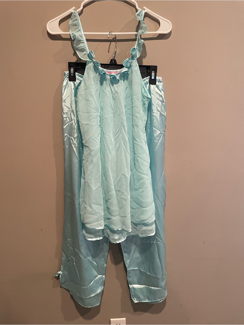Light Blue Ruffled Sleeveless pajamas